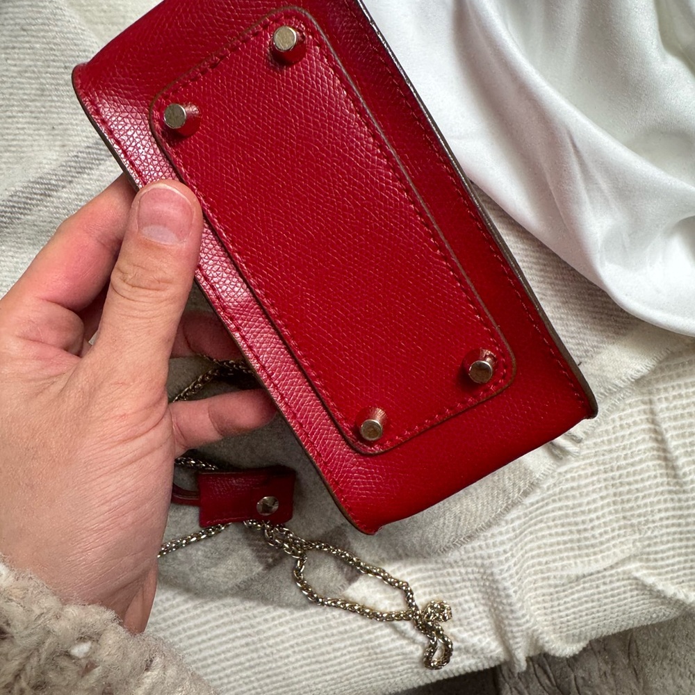Furla Metropolis Mini Red Leather Crossbody Bag - Picture 3 of 4